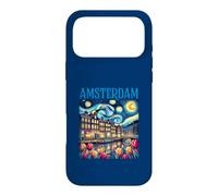 Amsterdam In Starry Night Van Gogh Style Graphic Case for iPhone 17 Pro Max