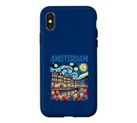 Amsterdam In Starry Night Van Gogh Style Graphic Case for iPhone X/XS