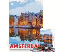 Amsterdam Jigsaw Puzzle for Teenagers 1000 Pieces Brain Teasing Pleasant Leisure Smooth Edges Ideal Xmas Gift (38x26cm)