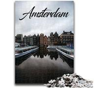 Amsterdam Jigsaw Puzzles for Adults Teenagers Jigsaws Puzzle, Stress Reliever Staycation Kill Time Enhance Love between Couples 1000pcs(50x75cm)