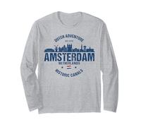 Amsterdam Landmarks Vintage Netherlands Travel Long Sleeve T-Shirt