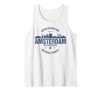 Amsterdam Landmarks Vintage Netherlands Travel Tank Top