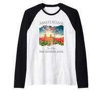 Amsterdam Lisse Tulips The Netherlands Souvenir Europe Raglan Baseball Tee