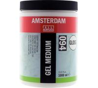Amsterdam Mediums - Gel Medium Gloss 094-1000 ml Jar - Acrylic Paint Thickener - Enhances Volume & Transparency - Glossy Finish - Ideal for Mixed Media - Waterproof When Dry