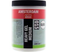 Amsterdam Mediums - Heavy Gel Medium Gloss - 1000 ml Jar - Adds Volume & Dimension - Thicker Acrylic Paint - Mixed Media Techniques - Dries Colorless & Transparent - Waterproof