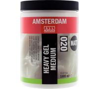 Amsterdam Mediums - Heavy Gel Medium Matt 020-1000 ml Jar - Increases Volume & Dimension - Thickens Acrylic Paint - Suitable for Mixed Media - Milky White Wet, Transparent Dry