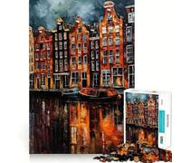 Amsterdam Netherlands 1000 Piece Puzzle For Adults Problem Solving Toy Professional Grade Cutting Relaxing Indoor Group Activity (38x52cm)