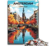 Amsterdam Netherlands 2000 Piece Jigsaw Puzzle for Adults Teens, Staycation Kill Time Birthday Present, Gifts, Wall Art for 14+ 2000pcs(70x100cm)