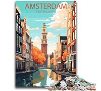 Amsterdam Netherlands Adult Jigsaw Puzzles 2000 Pieces, Staycation Kill Time Birthday Present, Gifts, Wall Art for 14+ 2000pcs(70x100cm)