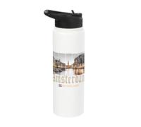 Amsterdam Netherlands at Night Holland Vintage Souvenir Stainless Steel Insulated Water Bottle