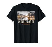 Amsterdam Netherlands at night Holland vintage souvenir T-Shirt