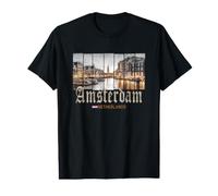 Amsterdam Netherlands at Night Holland Vintage Souvenir Value Graphic T-Shirt
