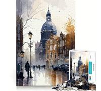 Amsterdam Netherlands Bike 1000 Piece Jigsaws for Adults Mind Train Fun Precision Cut Smooth Edges Absorbing Activity for Quiet Nights (38x26cm)