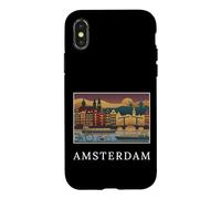Amsterdam Netherlands Europe Canal Bridge Retro Travel Case for iPhone X/XS