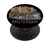 Amsterdam Netherlands Holland Travel Souvenir City Gift PopSockets Adhesive PopGrip