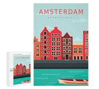 Amsterdam Netherlands Jigsaw Puzzle, 1000 PCS, Relaxing Activity for Adults, A for Adult Puzzle Lovers, This Winter