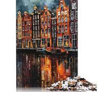 Amsterdam Netherlands Puzzles 500 Pieces for Teenagers Gifts Puzzle for Adults And Teenager Educational Game Challenge Toy 500pcs (52x38cm)