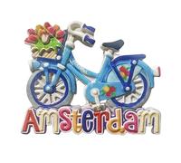Amsterdam Netherlands Tulip Bicycle Refrigerator Magnet Travel Souvenir 3D Fridge Decoration Magnetic Sticker Craft Collection