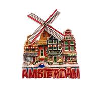 Amsterdam Netherlands Windmill House Refrigerator Magnet 3D Travel Souvenir Fridge Decoration Magnetic Sticker Craft Collection