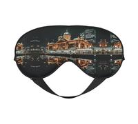 Amsterdam Night View Print Soft Eye Mask/Sleep Eye Mask/Blackout Eye Mask, Suitable for Travel/Office/Yoga/Nap