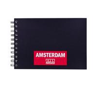 Amsterdam Paper - A5 Sketchbook - 21x14.8 cm - 250g - 30 Sheets - Black - Spiral Bound - Acrylic Marker Compatible