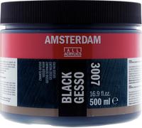 Amsterdam Primer - Black Gesso 3007 Jar 500 ml - Excellent Adhesion for Acrylic & Oil Paints - Matte Finish - Versatile Surface Primer