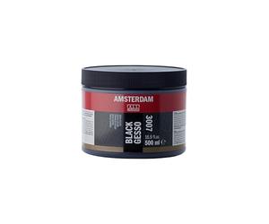 Amsterdam Primer - Black Gesso 3007 Jar 500 ml - Excellent Adhesion for Acrylic & Oil Paints - Matte Finish - Versatile Surface Primer