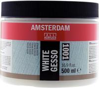 Amsterdam Primer - White Gesso 1001-500 ml Jar - Versatile Acrylic & Oil Paint Base - Absorbent Surface - Mixable & Waterproof - Ideal for Canvas, Wood, & More
