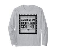 Amsterdam Schiphol Airport Travel Tag Design Long Sleeve T-Shirt