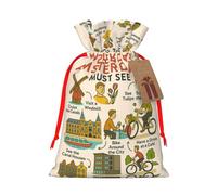 Amsterdam See Travel Gui Drawstring Gift Bags Small Item Treats Wrapping Storage Bags Christmas Birthday Party Holiday