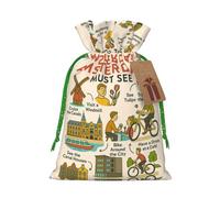 Amsterdam See Travel Gui Drawstring Gift Bags Small Item Treats Wrapping Storage Bags Christmas Birthday Party Holiday