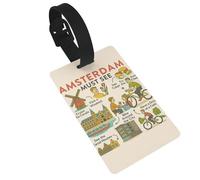 Amsterdam See Travel GUI Print Luggage Tags Quick Install Airplane Travel Essentials for Suitcases Durable PVC Bag Tag