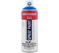 Amsterdam Spray Paint - 400 ml - Manganese Blue Phthalo Deep 591 - Semi-Opaque - Water-Based - High-Quality Lightfast Pigments - Low Odor - Waterproof When Dry - Great for Artists