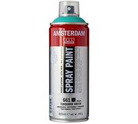 Amsterdam Spray Paint - Turquoise Green 661-400 ml Opaque - Water-Based Formula - High Lightfastness - Low-Odor - Solvent-Free - For Studio Use - Versatile Surface Adherence