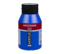 Amsterdam Standard Series Acrylic - 1000 ml Jar - Cobalt Blue Ultramarine - Semi-Opaque - High Lightfastness - Medium Viscosity - Smooth Application - Durable Film - Water-Based - Artist Quality