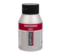 Amsterdam Standard Series Acrylic Paint 1000 ml - Silver 800 - High Quality Semi-Opaque Lightfast Medium Viscosity Satin Finish - Versatile Durable Formula for Artists
