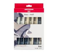 Amsterdam Standard Series Acrylic Paint Gray Set | White, Gray & Black Shades (12 x 20 ml) | Monochromatic, Black & White Set