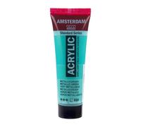 Amsterdam Standard Series Acrylic Paint Metallic Green 836, Semi-Transparent, Lightfast, 20ml, Medium Viscosity, Satin Finish, High-Quality Pigments, Durable & Flexible, Water-based
