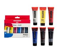 Amsterdam Standard Series Acrylic Paint Set | Color Theory Mixing Set (6 x 20 ml Tubes) | Primary Colors + Black, White & Umber