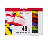 Amsterdam Standard Series Acrylic Paint Set for Beginners | Trial Set (48 x 20 ml Tubes) | Basic Color Selection