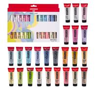 Amsterdam Standard Series Acrylic Paint Soft Colors Set, 24 x 20 ml - Pastel palette, lightfast pigments, odorless water-based, suitable for various surfaces, 100% recyclable packaging