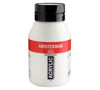 Amsterdam Standard Series Acrylic Paint Titanium white 105, 1000 ml Tube, Semi-Transparent, High Lightfastness, Medium Viscosity, Satin Finish, Durable, Versatile for Various Surfaces