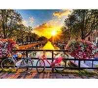 Amsterdam Sunrise Jigsaw Puzzles Age 14+ for Adults 1000 Pieces Netherlands Landscape Jigsaw Puzzles for Adults Gifts