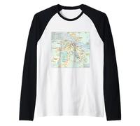 Amsterdam Travel Art by Night Netherlands Raglan Baseball Tee