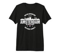 Amsterdam Travel Skyline Netherlands Flag Premium T-Shirt