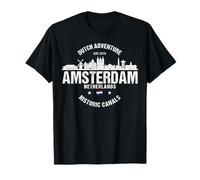 Amsterdam Travel Skyline Netherlands Flag T-Shirt