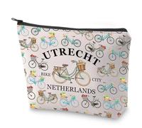 Amsterdam Trip Cosmetic Bag Bike Lover Gift Utrecht Bike City Netherlands Makeup Bag Gift for Travellers (Utrecht)