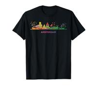 Amsterdamer Skyline Colorful Cityscape Amsterdam T-Shirt