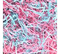 Amsthow Crinkle Cut Paper Gift Wrap Box Filler 1/2 LB Blue and Pink Shred Basket Raffia Grass Stuffing for Valentine's Day Birthday Decoration Wedding Filling (Blue and Pink)