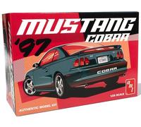 AMT 1997 Ford Mustang Cobra 1:25 Scale Model Kit - Authentic V-8 Engine Detail, 90+ Parts, Functional Hood & Scoops, Rear Spoiler, Pad-Printed Goodyear Tires - Skill Level 2 - Paint & Glue Required
